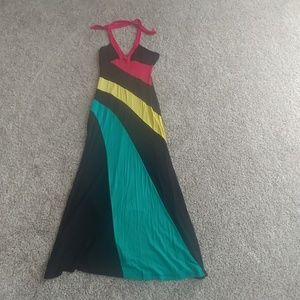 Rasta Maxi Halter Dress